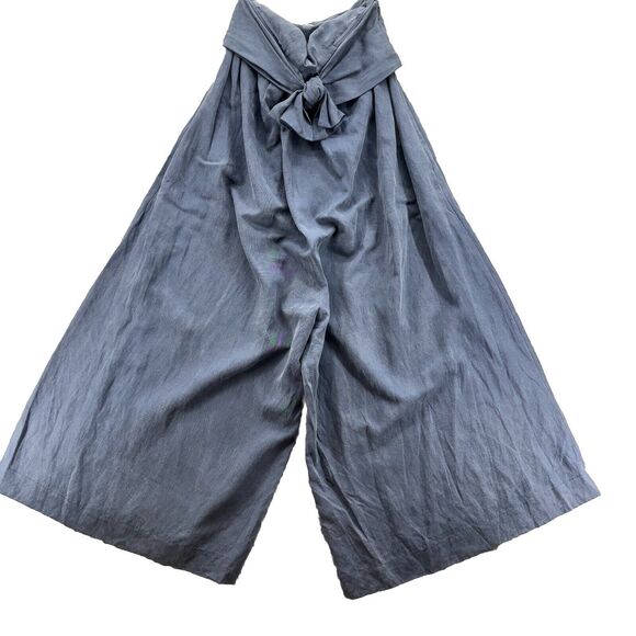 ULLA JOHNSON Womens Jordane Chambray Linen Jumpsuit Size 6 Blue Wide Leg Coastal - Picture 6 of 16